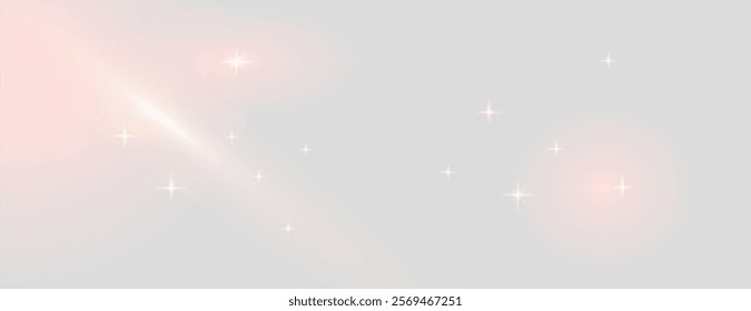 Soft gray background with subtle pink hues and sparkling stars. The background is smooth and dreamy, with gray and pink tones. Gradient aesthetic background vector. Light background.