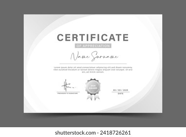 Soft gray certificate achieves transparent and gold geometric effect