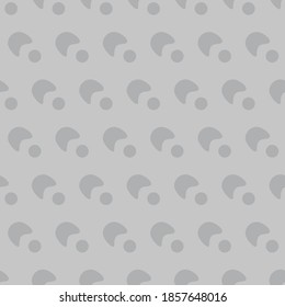 Soft gray geometric ornament with abstract elements and rounds. Abstract mosaic pattern.