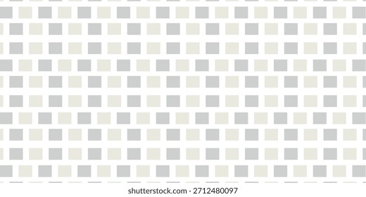 Suaves cuadrados grises y marfil se repiten en filas escalonadas sobre un fondo blanco, creando un patrón a cuadros moderno y sin costuras que se siente limpio, mínimo y tranquilo con un contraste sutil.