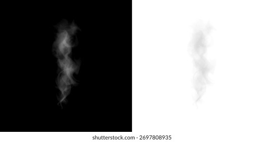 Vapor de névoa cinzento macio sobre fundo branco PNG.