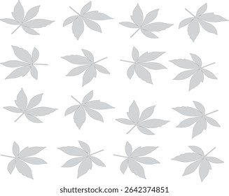 Soft gray seamless leaf pattern. Suitable for backgrounds, textiles, packaging, and minimalist stationery design.