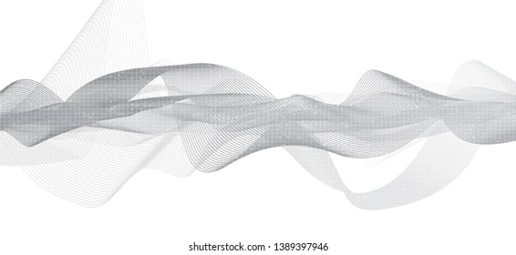Soft gray Sound Wave background,Earthquake wave diagram concept; design for education and science; Vector Illustration.