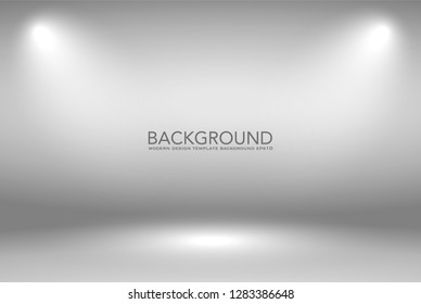 soft gray studio room background, grey floor backdrop with spotlight - Vector
