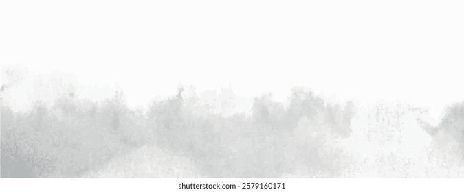 A soft gray watercolor background, featuring a misty texture. The background is gray and creates a serene, artistic background effect. Minimal watercolor paint texture background vector