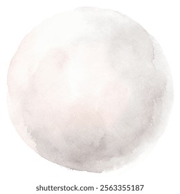 Soft gray watercolor circle with a smooth finish, perfect for minimalist artistic backgrounds and designs.