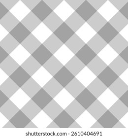 Soft gray and white gingham checkered pattern, featuring evenly spaced squares creating a classic, cozy, and cheerful look. Ideal for rustic designs, picnic themes, or playful fashion elements.