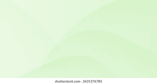 Soft green abstract background with gentle curved waves and translucent layers, conveying a sense of freshness, calm, and natural elegance.