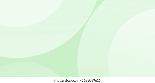 Soft green abstract bakcground with green and white gradient. Minimalist circles shapes. Simple design elegant color.