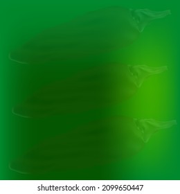 soft green abstract with three chilies with soft effect. vector design for background