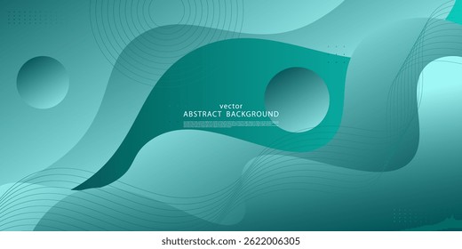 Soft green abstract wavy background with simple pattern. Soft green gradient color and lines in the background. Vector eps10