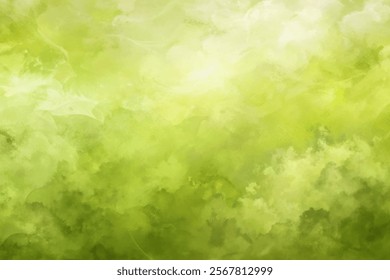 Soft green background, abstract watercolor texture, calming nature tones, ideal for design projects, serene atmosphere.