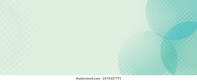 Soft green background with halftone dotted texture. The background features overlapping circles in green, creating a calm, modern style. Minimal halftone vector gradient background