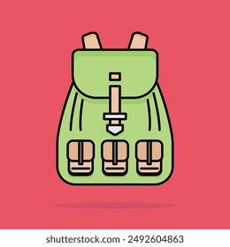 soft green backpack for girls vector illustration, green school bag perfect for your design needs like for banner, flyer or digital icon