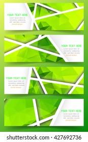 Soft green banners set. Business banner set. Vector - stock vector