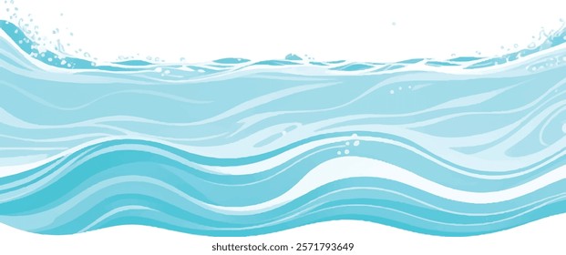 Soft green and blue watercolor texture representing ocean waves on a transparent background. A perfect design for ocean wave, water wave, and beach-inspired creative projects and graphics.
