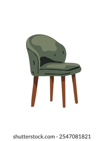 Soft green chair with a modern design, perfect for adding a pop of color to a minimalist living space