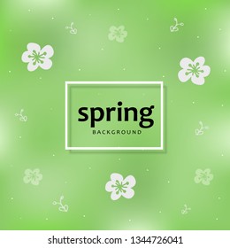 Soft green colorful spring background. Season greeting card.