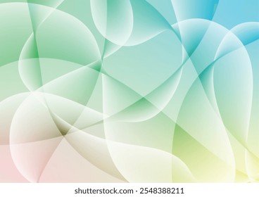 Soft green curve art presentation background vector illustration.