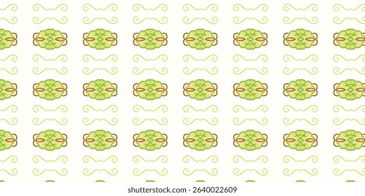 Soft Green Floral Seamless Pattern on Light Background