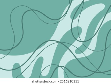 Soft green graphic line geometry background. vector illustration.