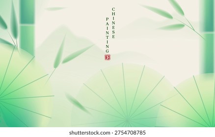 Hojas verdes suaves flotan