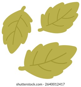 Soft Green Leaves Vector Illustration perfect for your design in spring or fall season thema