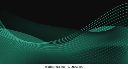 Diseño de fondo de luz verde suave con lujosos Elementos de efecto dorado. Fondo oscuro eps Vector 10.