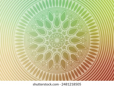 Weich grüne Mandala Blumenmuster Dekoration Hintergrund. Vektorillustration.