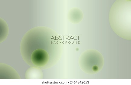 Soft green modern geometric abstract background with circle shapes and spheres. Vector illustration