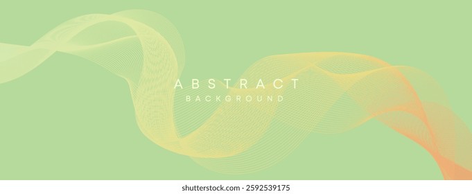 Soft Green and Orange Flowing Wave Background, Elegant Abstract Gradient Design with Futuristic Smooth Motion for Creative Digital and Technology Concepts