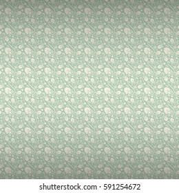 Soft green and pink geometric seamless pattern in floral style. Equable puzzle repeatable backdrop.