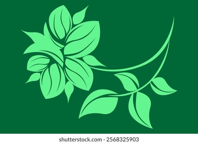 soft green plant on green background