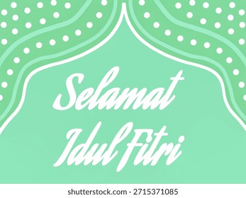 Sanft grüner Ramadan- und Eid-Hintergrund, mit Selamat Idul Fitri (Happy eid al fitr), der im Zentrum für Grußkarten, Poster und Banner schreibt