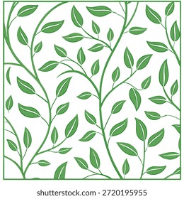 Patrón de azulejos sin fisuras de brotes verdes suaves con hojas delicadas que representan la naturaleza concepto de renacimiento y crecimiento como Delicados brotes verdes suaves y hojas crean un patrón de azulejos sin fisuras que evocan la naturaleza renacimiento y crecimiento durante la primavera en Foto de archivo Concepto y espacio vacío en el lado izquierdo, sin texto --ar 7:2 --tile