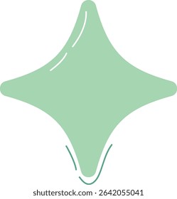 A soft green star with smooth edges, symbolizing balance, harmony, and positivity in a clean, minimalist design.