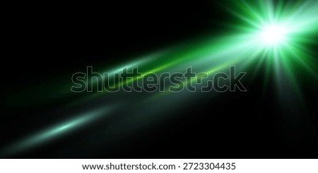 Soft green sun in the upper right corner with gentle long rays spreading across a black background. Subtle green light effect.