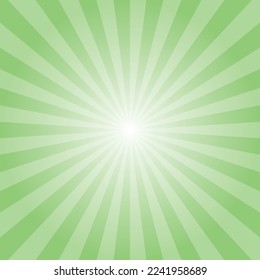 Soft green sunburst pattern Background. Pop art style background design as design element.