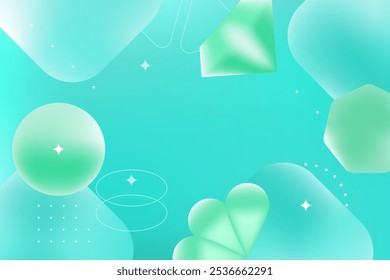 Soft Green Turquoise Abstract Geometric Background