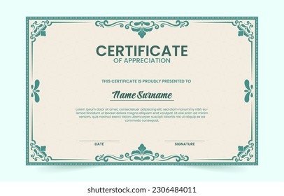 Soft Green Vintage Certificate Template