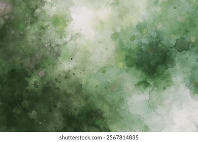 Soft green watercolor background, abstract texture, organic shapes, calming atmosphere, artistic design, nature-inspired palette.