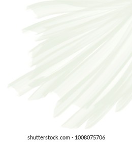 soft green watercolor veil pattern with transparent pleats floating from upper right edge, vector illustration