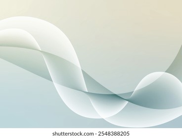 Ilustración vectorial de fondo abstracto de curva de onda verde suave.