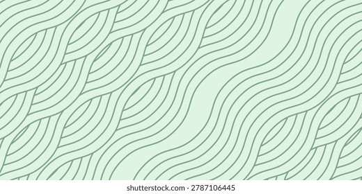 Soft green waves texture simple futuristic background. Waves line like a noodle design