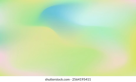 Soft green, yellow, and blue gradient background with smooth pastel transitions. Spring-inspired abstract texture design.