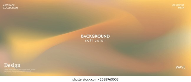 Soft greenish brown abstract background with wave texture. Light and dark combination. Minimalist pastel color design