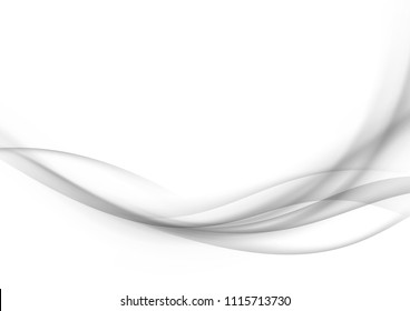 Soft grey mild wave lines over white background design. Vector illustration