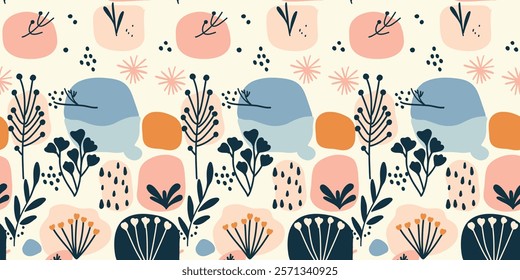 soft grounded floral seamless print 