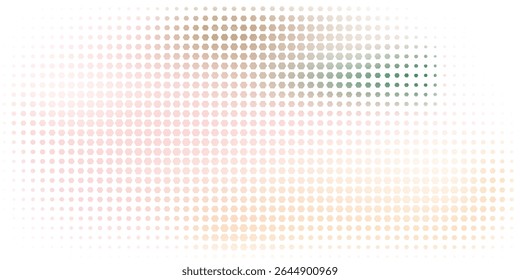 Soft halftone dot background with pastel pink, orange, and green gradients, abstract retro style.