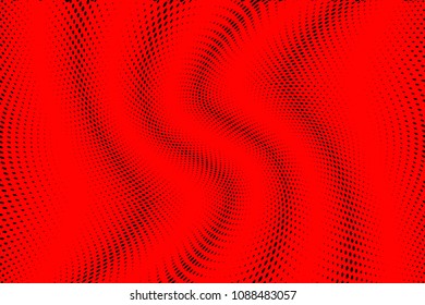 Soft halftone pattern. Gradient polka dots red background. Modern vector illustration. Abstract curves. Points backdrop. Dotted spotted pattern. Monochrome template for web design